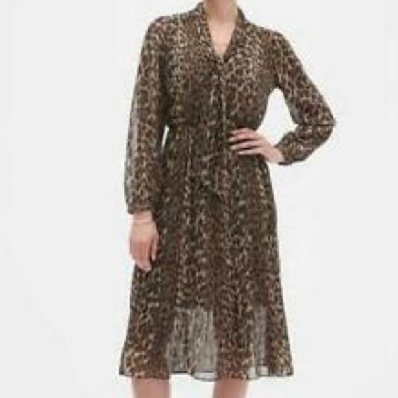 NWT Banana Republic Leopard Print Midi Dress - Picture 7 of 7